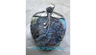 Sea Shell Paua Pendant Silver