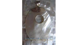 Sea Shell Pearl Pendant Silver