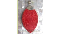 Sterling Coral Pendant In Red