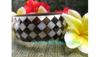 Bangles Resin Shells Black White