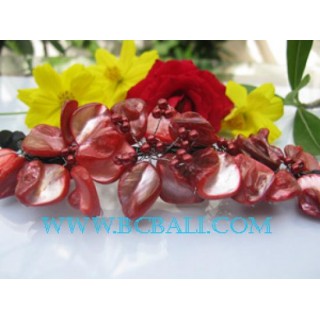 Bead Shell Bracelets Red