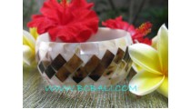 Elegant Shells Bangle Black White