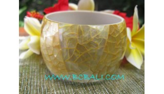 Large Yellow Shell Bangles