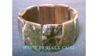 Natural Shell With Woods Bracelets