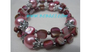 Pinky Shells Beaded Bracelets