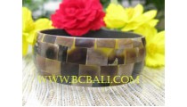 Resin Bangles Shells Pearls