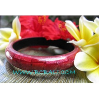 Shells Red Coral Bangles