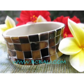 Yellow Black Shells Resin Bangles