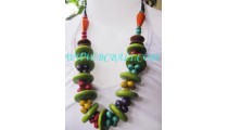Angela Multi Color Wood Necklaces