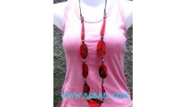 Wooden Necklaces Red Color