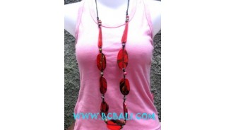 Wooden Necklaces Red Color