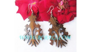 Hand Carving Woods Earring
