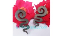 Spiral Woods Earring Carved Natural
