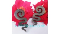 Spiral Woods Earring Carved Natural
