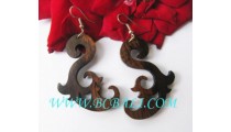 Indonesian Woods Earring Carved