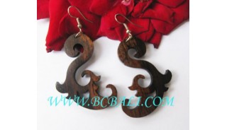 Indonesian Woods Earring Carved