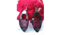Coco Palm Woods Earring Painted