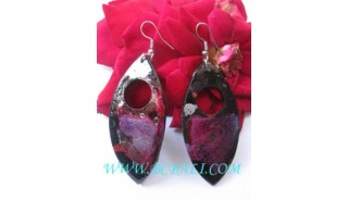 Coco Palm Woods Earring Painted