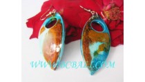 Woods Earring Painted Turquoise