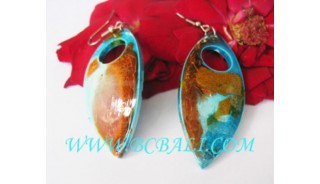 Woods Earring Painted Turquoise