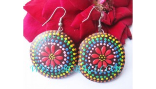 African Woods Earring Painted
