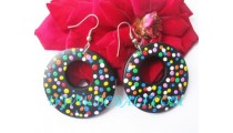 Ethnic Painted Woods Earring