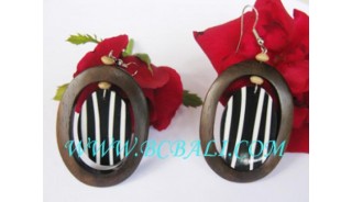 Fashion Classic Woods Earring Shell Zebra