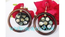 Bali Handmade Woods Earring Shells