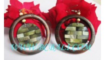 Black Shells with Woods Earring Organic