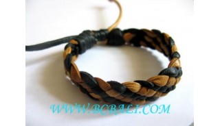 Black Combination White Leather Bracelets