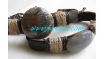 Hand Made Leather Stone Bracelets