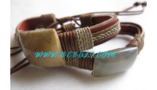 Leather Coral Bracelets