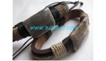 Stone Carved Leather Bracelets