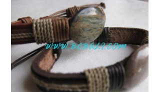 Stone Crafted Leather Bracelets