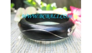 Black Wooden Bangle