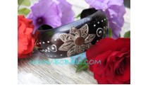 Black Wooden Hand Painting Bangles