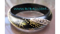 Black Wooden Painting Bangles