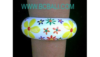 Jewelry Wooden Bracelets Hand Painting