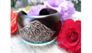 Large Black Wooden Bangles