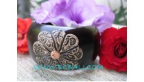 Large Floral Wooden Bangle Accessories