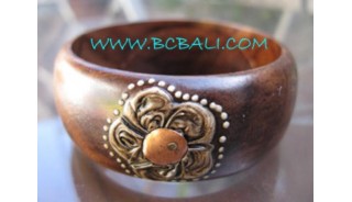Simply Floral Wooden Bangles Fashion