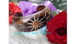 Sun Shine Painted Bangle Wood