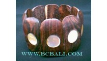 Wood Bracelets With Sea Shells