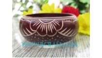 Wood Carved Bangles Fashion