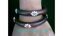 Wooden Bracelets Woman Painting