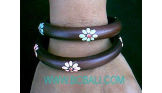 Wooden Bracelets Woman Painting