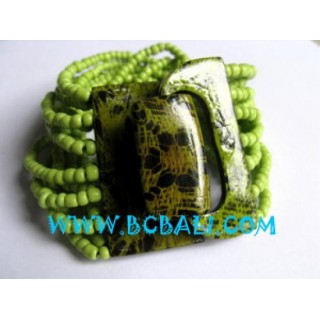 Bead Bracelet wood buckle