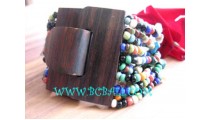 Bead Bracelet Wooden Buckle