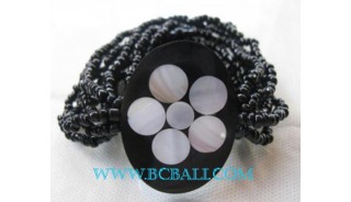 Bead Bracelets With Resin Shells