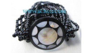 Beaded Resin Shell Bracelets